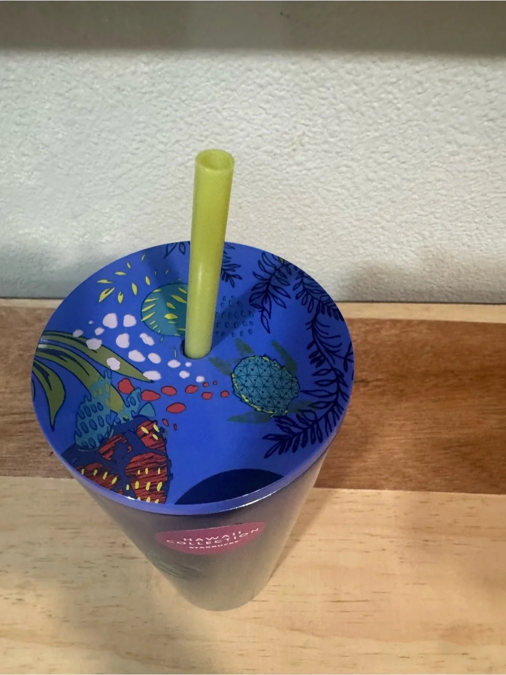 STARBUCKS Hawaii Collection Stainless Steel Blue Ombre Tropical Cold Cup 24oz